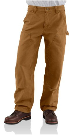 Carhartt Men's Double Front Work Dungaree Washed Duck B136 - Brown -