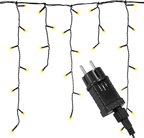 Nipach GmbH diLED Starter-Set 100 LED Lichterregen warm-weiß inkl. Netzteil Trafo Timer Anschlusskabel für erweiterbares Profi-Beleuchtungs-System Außen