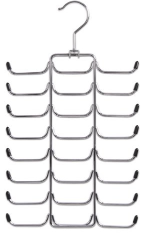 Zeller Present 17147 Cintre Porte-Ceintures/Porte-Cravates en Métal Chromé 21 x 40 cm
