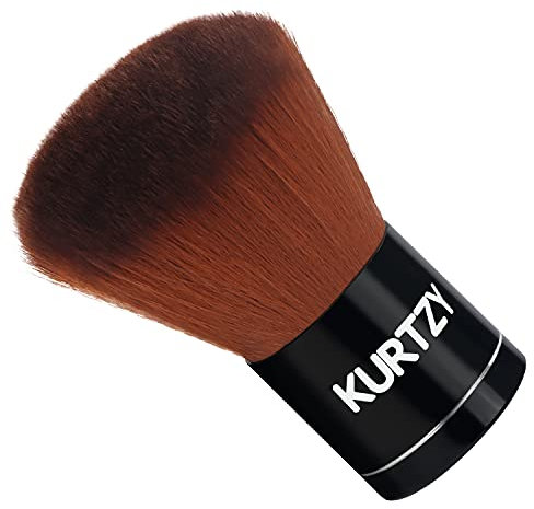 Kurtzy Pennello Kabuki Fondotinta per Trucco - Petal Brush 7 cm - Pennello Fondotinta Liquido, Polvere e Fard Sintetico per Trucco Viso - Pennelli Fondotinta Polvere per Blending, Buffing e Stippling