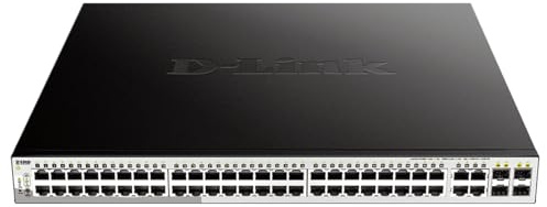 D-Link DGS-1210-52MP Gigabit Smart+ Managed Switch (48 x 10/100/1000 BASE-T PoE-Ports und 4 x 100/1000 Mbit/s Combo-Ports)