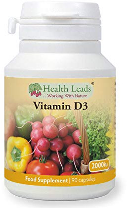 Vitamin D3 2000iu x 90 Capsules, Suitable for Vegetarians, Magnesium Stearate Free, Contributes to The Maintenance of Normal Bones, Muscle Function & The Immune System, UK Manufactured