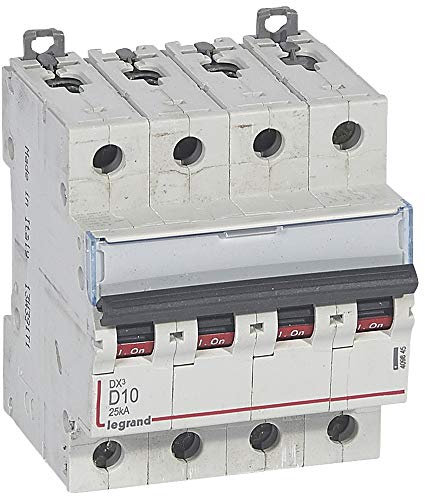 Disjoncteur DX³ - 25kA - 4P 400V~ - 10A - courbe D - 4 modules