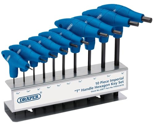 Draper 33871 Imperial T-Handle Hexagon 10 Keys Set