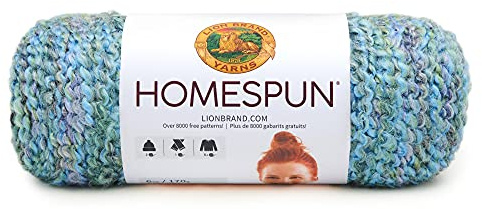 Lion Brand Yarn Homespun Yarn, Soft Bulky Yarn for Knitting, Crocheting, and Crafting, 1 pack, Windsor