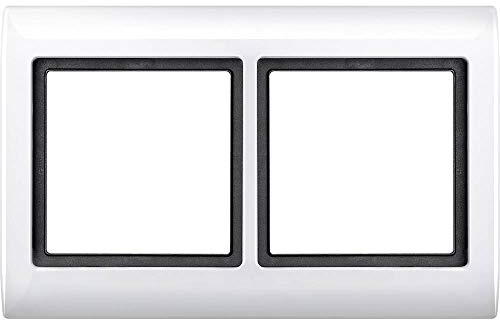 Schneider Electric Merten Aquadesign Rahmen, 2-fach, 400219 | Für Steckdose und Schalter, IP44, polarweiss