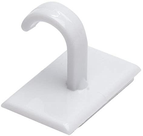 Merriway® BH00038 (6 Pcs) Self Adhesive Cup Hooks, Small White Plastic - Pack of 6 Pieces