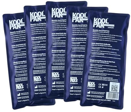 Koolpak 5 x Deluxe Reusable Hot and Cold Gel Pack 12cm x 29cm Ice Packs