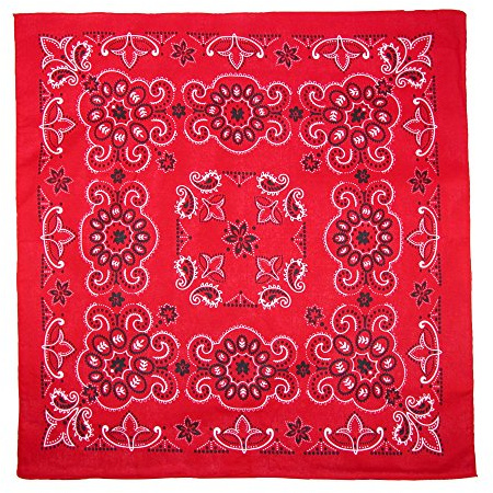 CTM 27 tum extra stor bomull Texas Paisley bandana, Röd, one size
