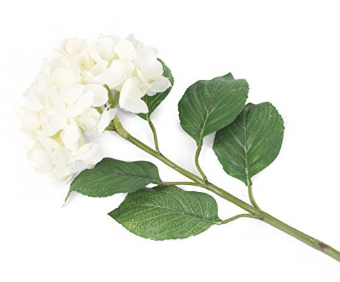 Floral Elegance Flores Artificiales de hortensias Blancas de 87 cm, 12 Unidades