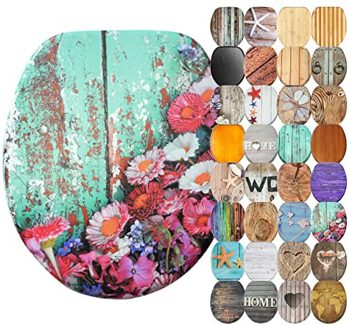 Sanilo WC Sitz mit Absenkautomatik, viele schöne Holz Toilettendeckel zur Auswahl, hochwertige und stabile Qualität (Spring)