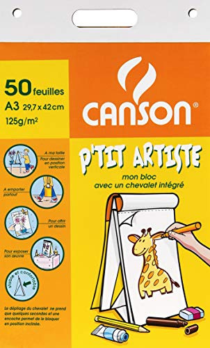 Canson 200767001 Staffeleiblock A3, 125 g/m², 29.7 x 42 cm, weiß