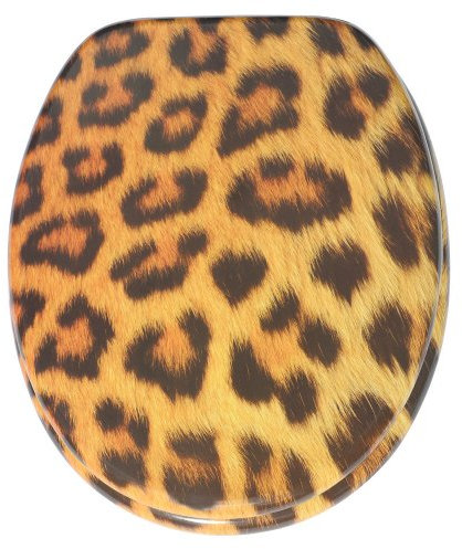 Sanilo Abattant WC - Finition de haute qualité - Charnières robustes - Fixation facile - Peau de léopard