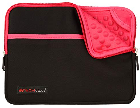 TECHGEAR Pro Sleeve [10] Schutzhülle aus Neopren mit Reißverschluss & Anti-Shock Bubble-Innenausstattung für iPad mini 4, 3, 2, 1, Samsung Tab 8,0, Iconia 8,0, Asus MeMo Pad 8, ZenPad 8 -Rosa