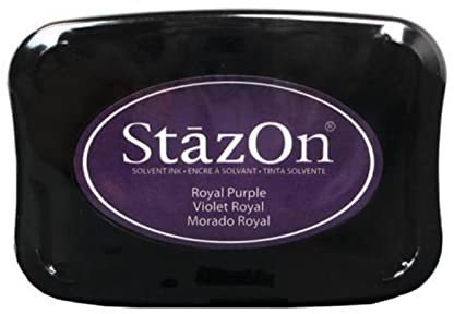 Tsukineko StazOn stämpelkudde-violett, royal purple-stor-täcke, lufttorkning, vattentät prägling, skum, 9,9 x 6,8 x 1,9 cm