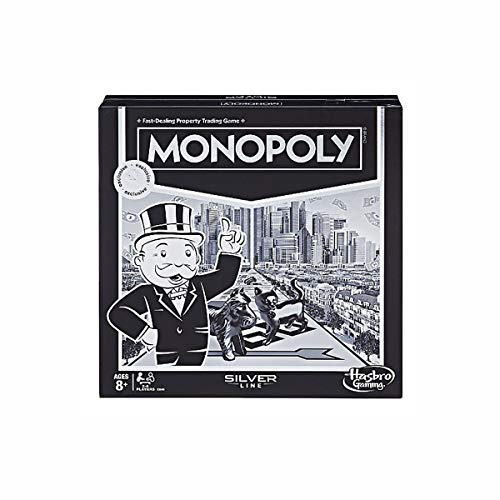 Monopoly Silver Line Exclusive Premium Board Game - New Modern Style with Foil Board