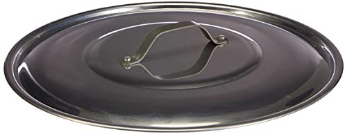 Pentole Agnelli Deckel aus Aluminium mit Griff aus Edelstahl, Silber 32 cm Silber/schwarz