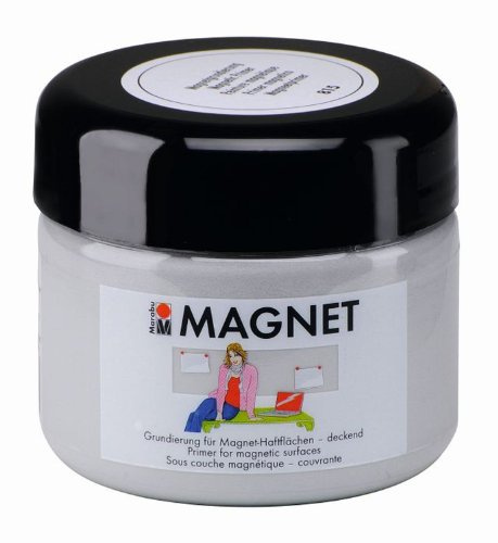 Marabu 02600025815 - Magnetfarbe 225 ml, Acrylgrundierung für magnetische Flächen, nach Trocknung übermalbar, wasserfest und lichtecht, 3 - 4 Schichten kreuzweise auftragen für bessere Magnetkraft