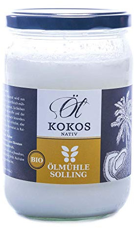ÖLMÜHLE SOLLING - BIO Kokosöl | 100% natives Bio-Kokosnussöl | Ideal geeignet zum Braten, Backen und Frittieren, als Haut-& Haarpflege sowie für Hunde und Katzen | Inhalt: 500 ml