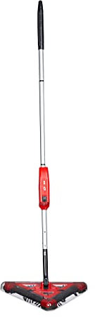 Relaxdays Scopa Elettrica, Senza Sacchetto, con Spazzole Rotanti 230V-240V, Ricaricabile, 115x34x34 cm, Rosso