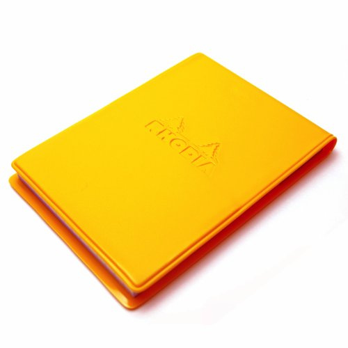 RHODIA cf11icor Notepad with PVC Cover, No.11 (A7), Incolor, Orange (Block Rodia No.11, Orange Filled, 80 Sheets, 0.2 inch (5 mm) Grid line)
