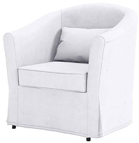 Easy Fit Cover Only! Ektorp Tullsta Chair Heavy Cotton Cover Replacement Only for IKEA Tullsta Armchair Sofa Slipcover (White-Cotton)