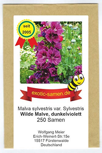 Wilde Malve - Dunkelviolett - Bienenweide - Malva sylvestris var. Sylvestris - Zier-/Arzneipflanze - 250 Samen