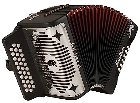 Hohner Panther G/C/F 3-Row Diatonic Accordion - Black