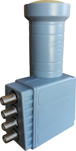 Digiquest LNB QUAD Universale LNB402C | Quattro uscite indipendenti utilizzabile per impianti standard con doppia schermatura. I/P L: 10,7~12,75 Ghz - o/P L: 950~2150 MHz - L.O. 9.75/10.6 GHZ