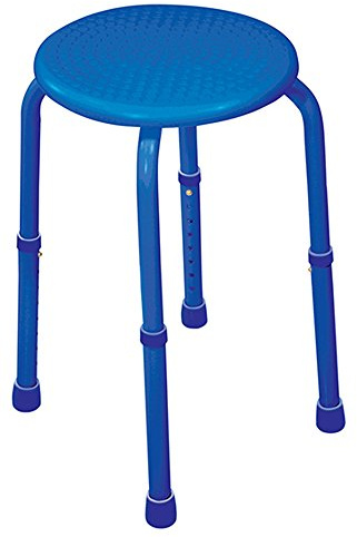 Aidapt Blå multifunktionell justerbar pall dusch, bad, vattentät, barstol, halkfria fötter, robust, camping, kök, barnstol, äldre, funktionshindrade, aluminium lätt, inga verktyg krävs
