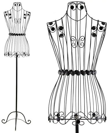 PrimoLiving Metall Schneiderpuppe Bella Donna in Schwarz - Vintage Kleiderpuppe - ideal als weibliche Schaufensterpuppe oder Kleiderständer - P-00243