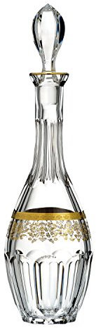 ARNSTADT KRISTALL Dekanter Weinkaraffe Kristall Princess clear (37,5 cm) - Kristallglas mundgeblasen · von Hand geschliffen · Handmade in Germany · inkl. 24 KARAT Goldrand