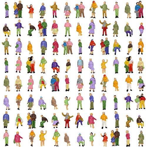 Evemodel 100 x Figurines peintes pour Modèle de Train avec l'échelle 1:150