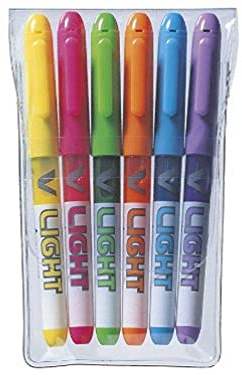 PILOT SW-VLL-S6 Pack 6 Neon-Textmarker v-light Samt-6