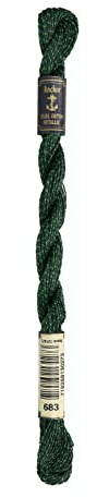 Anchor Stickgarne, 89% Baumwolle, 11% Metallised Polyester, grün, Stärke 5, 5 g, 4317005-00683