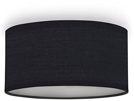 Smartwares Deckenleuchte – Textilschirm – 20 cm Ø – 1x E14 – Max. 40 W – Für LED geeignet – Schwarz – 10.004.59