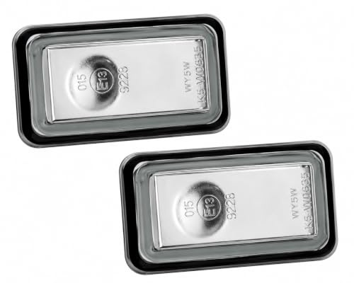 Eagle Eyes Seitenblinker Set in Silber | Blinker, Klarglas, Silber, Weiß, 2-teiliges Set, Anschluss über OE Fassung,