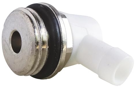 SOMATHERM FOR YOU, Robinet de vidange orientable M15/21 pour radiateur - Compatible avec tous les radiateurs à orifice inférieur - Idéal pour eau chaude et froide - Couleur blanche