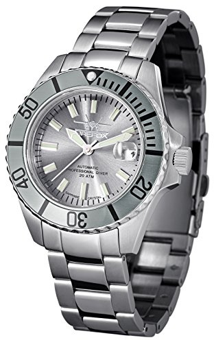 FIREFOX SEA Commander FFS520-104 Automatikuhr NH35 Sunray EIS grau Schraubkrone Glasboden Saphirglas Sicherheitsfaltschließe Herrenuhr massiv Edelstahl 20 ATM wasserdicht
