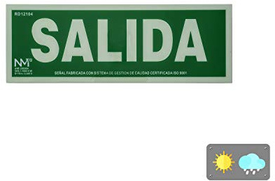 FOREVER PRINT, S.L. (NORMALUZ) RD12104 - Señal luminiscente de salida de PVC clase B, 10,5x30 cm homolagada, Verde