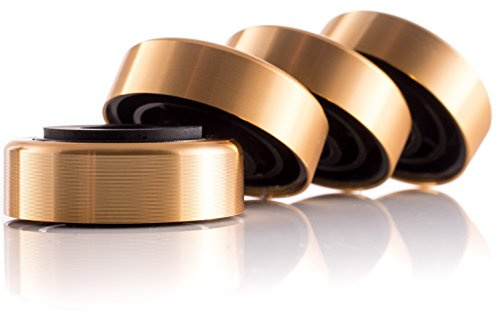 Hifi Lab Aluminium-Füße 30x11 mm Gold Audio Geräte Füße Alu 4X Absorber