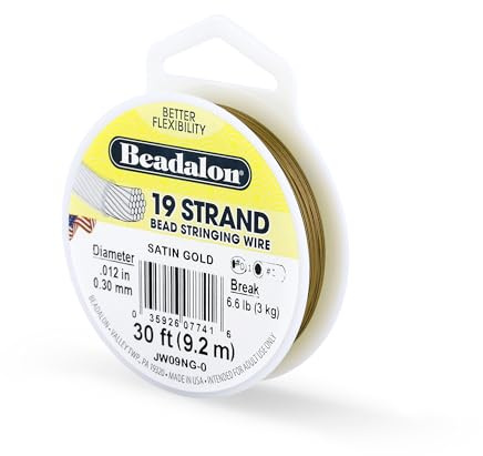 Beadalon 24-strängiger Edelstahl-Perlendraht, Satin-Gold