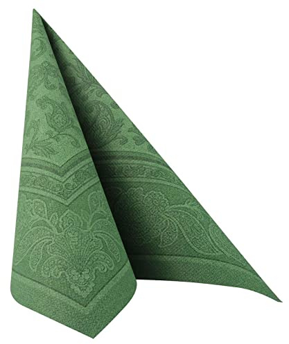 Royal Collection - Servilletas (50 Unidades, Pliegue 1/4, 40 x 40 cm), Color Verde Oscuro