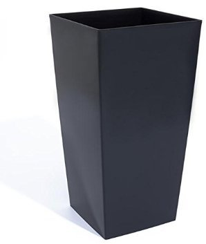 Maceta de plastico de flores URBI de plastico cuadrado altura 51 cm capacidad 27 L negro