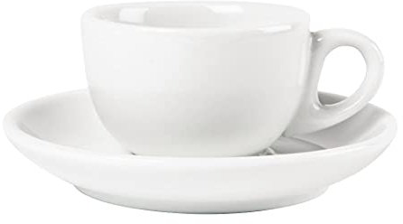 Olympia Whiteware Espresso Cups 3oz 85ml Set of 12 - Porcelain Tea, Coffee Cups Oven, Microwave and Dishwasher Safe CB464