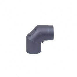 Rohr Ofenrohr Rauchrohr Kaminrohr Rohrset gezogen Ofenrohrset Knie Ofenknie Ø 150 mm (Rohrbogen 90° mit Reinigung (grau))
