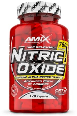 AMIX - Dietary Supplement - Nitric Oxide - 120 Capsules - Nitric Oxide Supplement - Vasodilator Effect - Reduces Fatigue - L-Arginine-Based Supplement