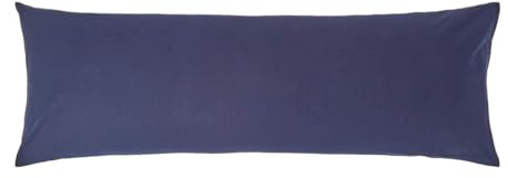 HOMESCAPES Taie de traversin 140 cm en 100% Coton égyptien 200 Fils, Taie d’Oreiller 50x140 cm Coloris Bleu Marine