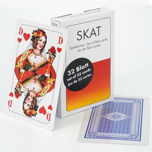 Gravidus Skatkarten 32 Blatt französisches Bild Kunststoffbeschichtet für Skat Mau Mau Doppelkopf