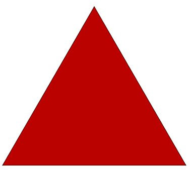 Plexiglas® Zuschnitte - gleichseitige Dreiecke - Acrylglas 3mm glänzend, Farbe:Rot, Größe:Dreieck 40cmx40cmx40cm